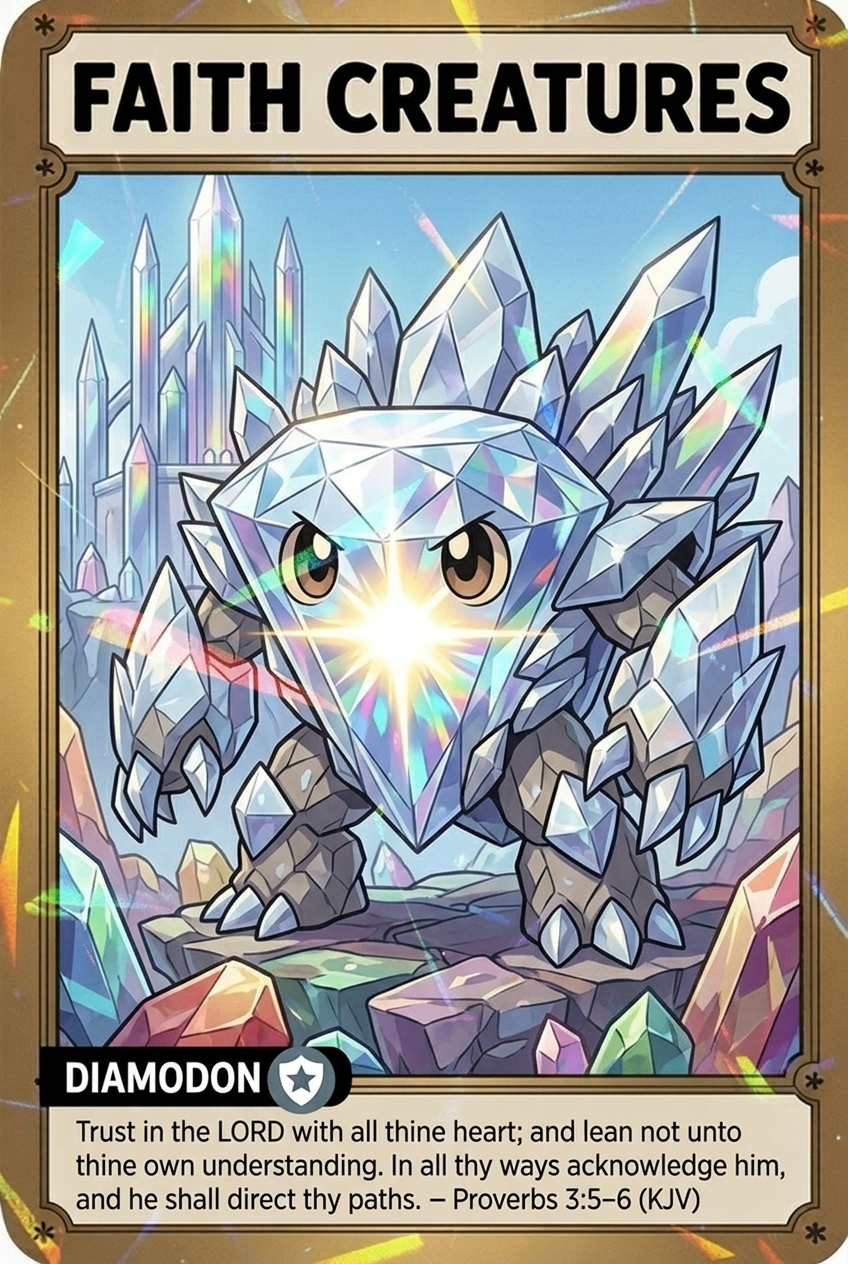 Faith Creatures holographic trading card