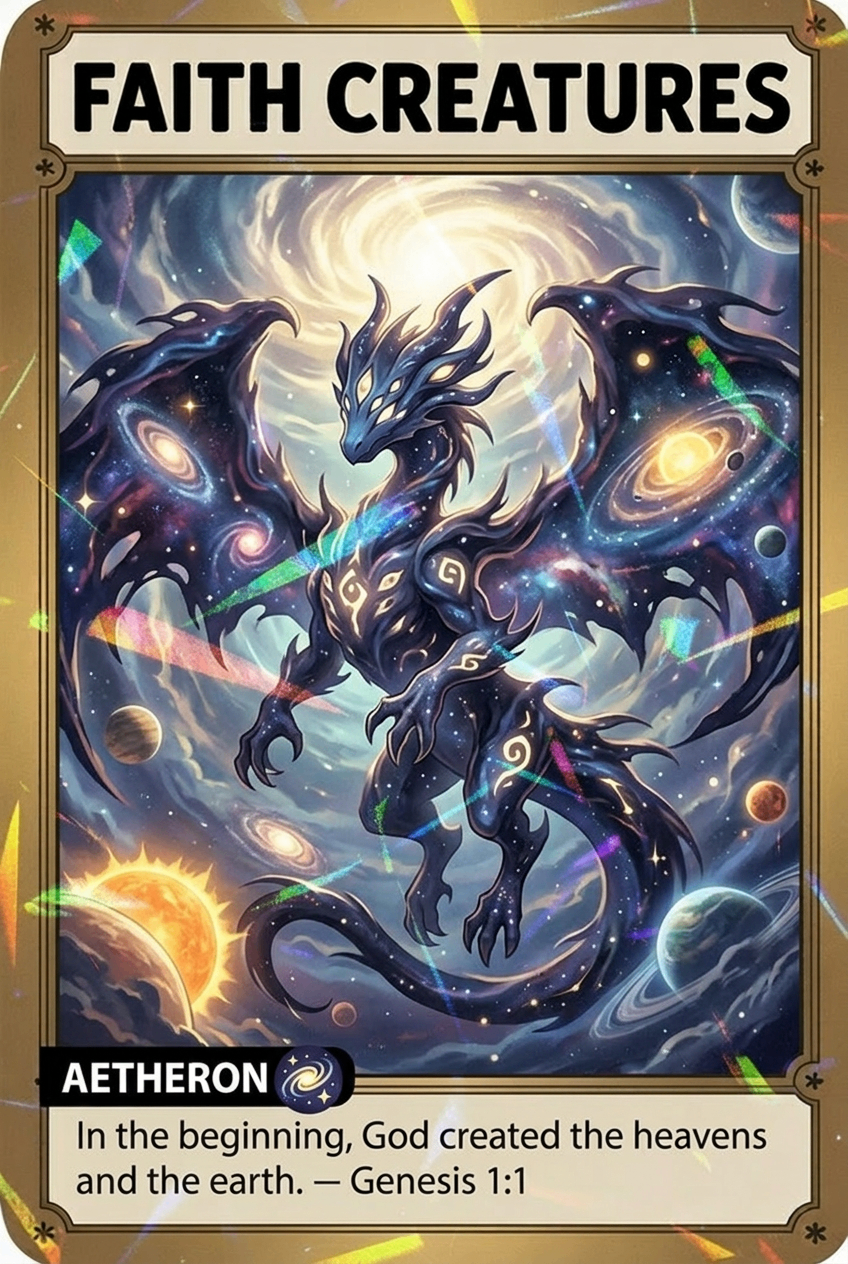 Faith Creatures holographic trading card
