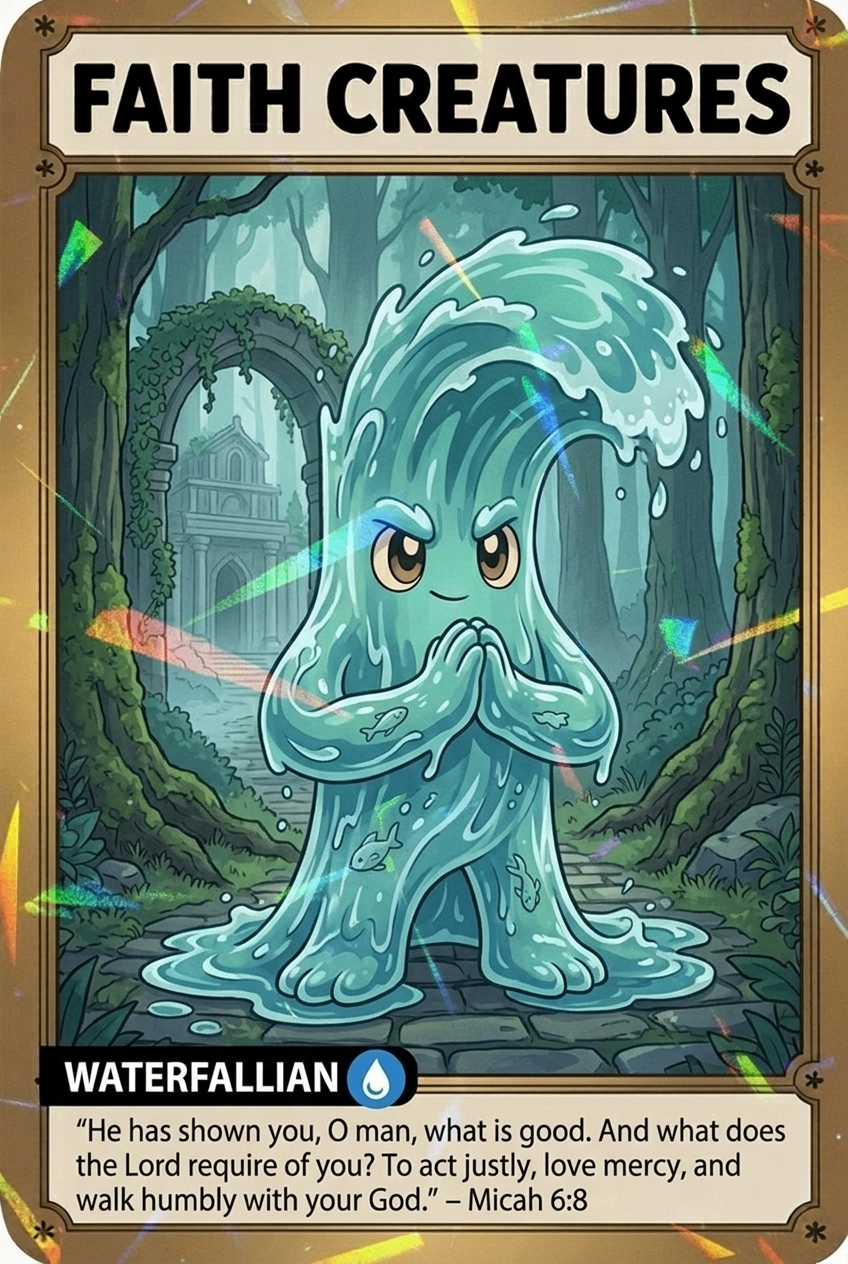 Faith Creatures holographic trading card